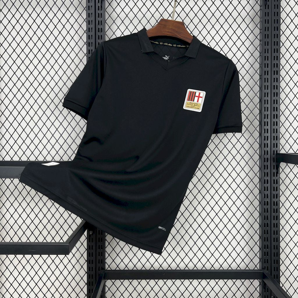 AC Mailand Trikot 24/25 125. Jubiläumsausgabe, Schwarz, Torwart-Retro
