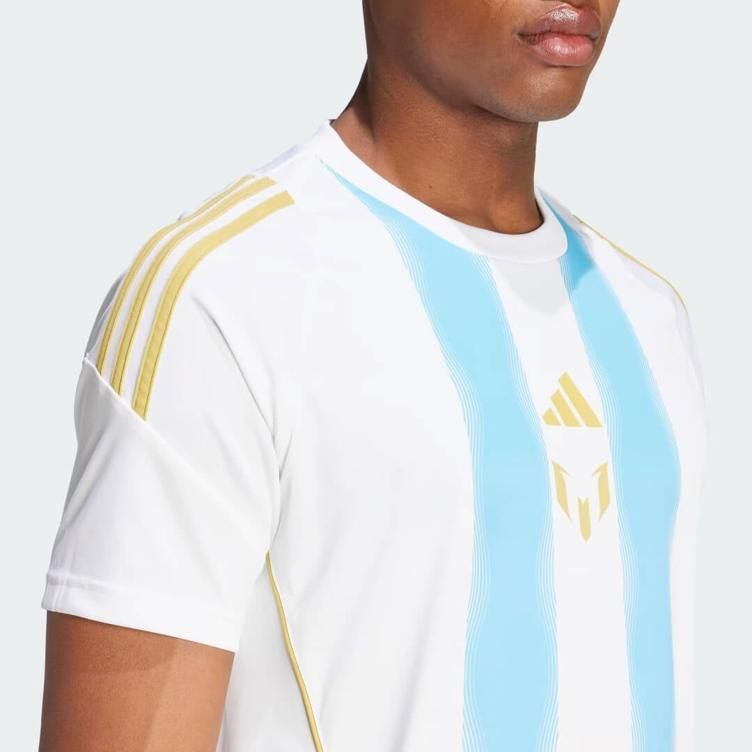 Jersey Adidas X Messi “Spark Gen10s” 2024/25 Torcedor Masculino - Branco/Azul Celeste