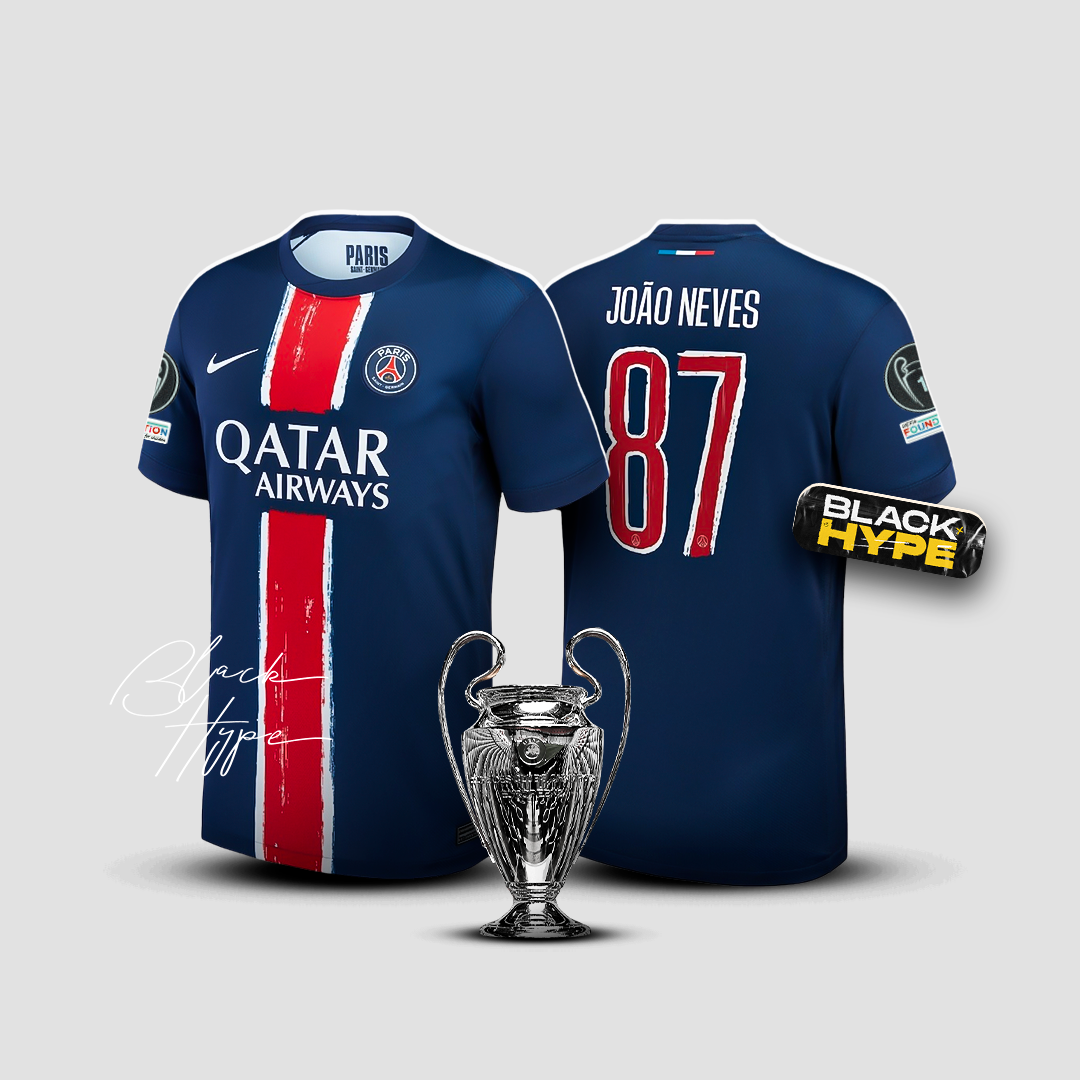 Trikot João Neves PSG 24/25 Heim - Champions League