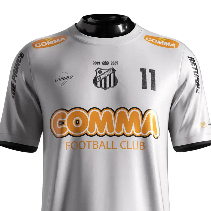 PRÉ-VENDA-Trikot The Prince Santos 24/25 Branca – Comma Masculino Torcedor